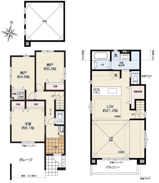 １ＬＤＫ＋２Ｓ間取り