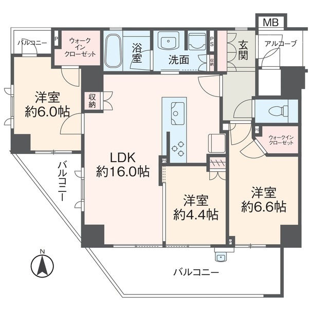 南西側角部屋につき陽当たり良好。ライフスタイルの変化にも対応しやすい、使い勝手の良い間取りです。